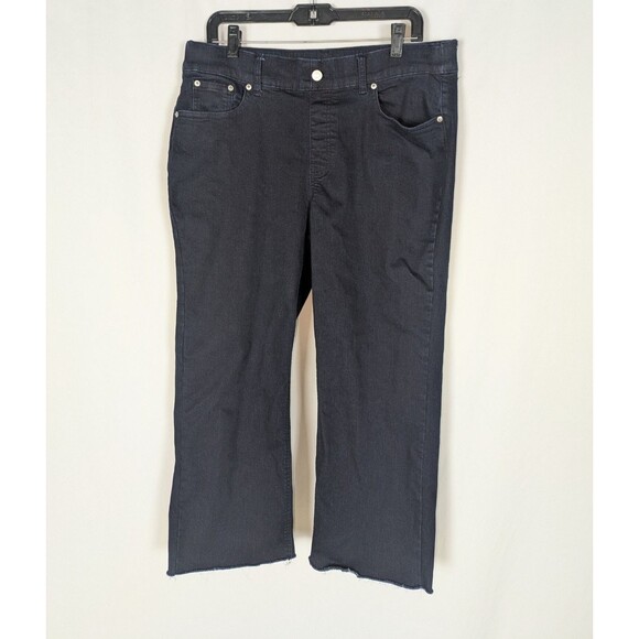 Denim&Co Denim - Denim & Co Jeans 16 Women's Blue Dark Wash Straight Leg Raw Hem Pull On Cozy